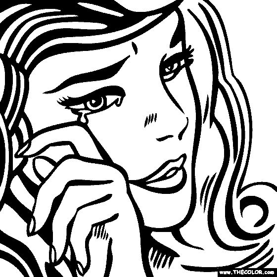 Girl Crying Coloring Pages