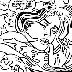 236x236 Crying Girl By Roy Lichtenstein Super Coloring Color Retro