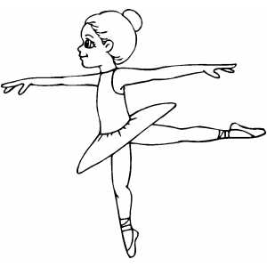 300x300 Dancing Girl Coloring Page