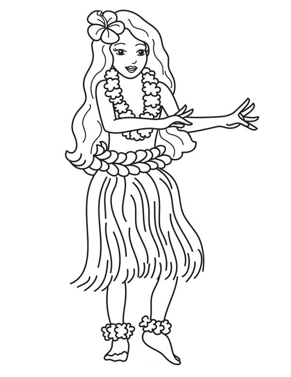 600x777 Hula Coloring Pages