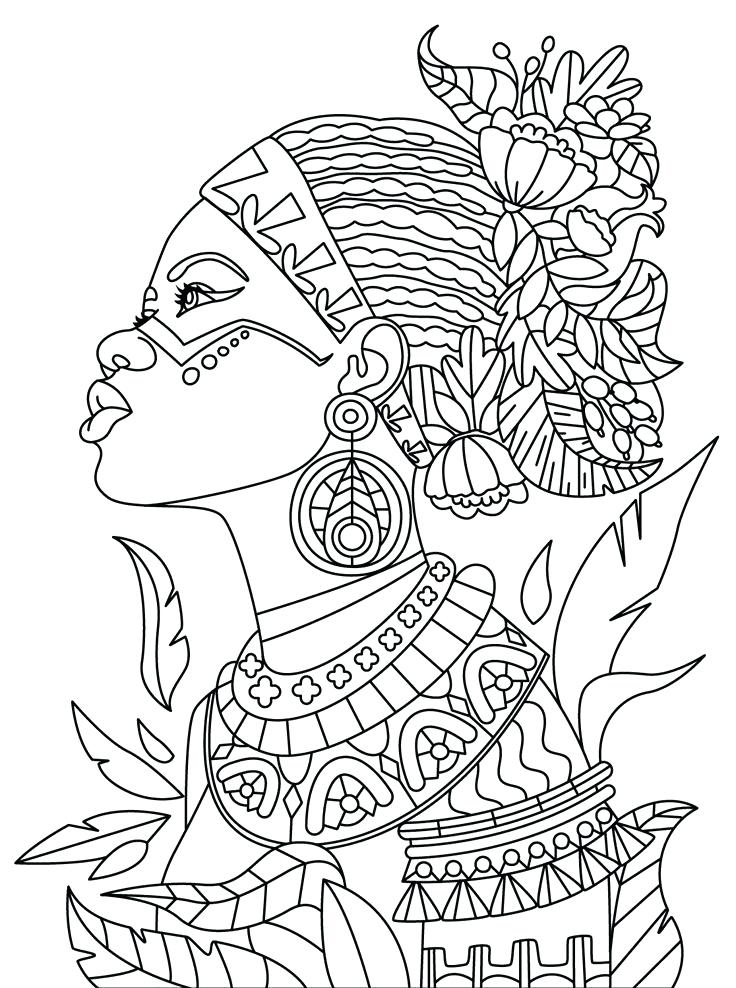 736x988 African Coloring Pages Dragon Girl By On Coloring Pages Portraits