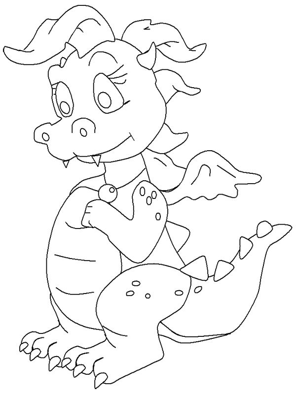 600x800 Baby Girl Dragon Coloring Page Coloring Fantasy