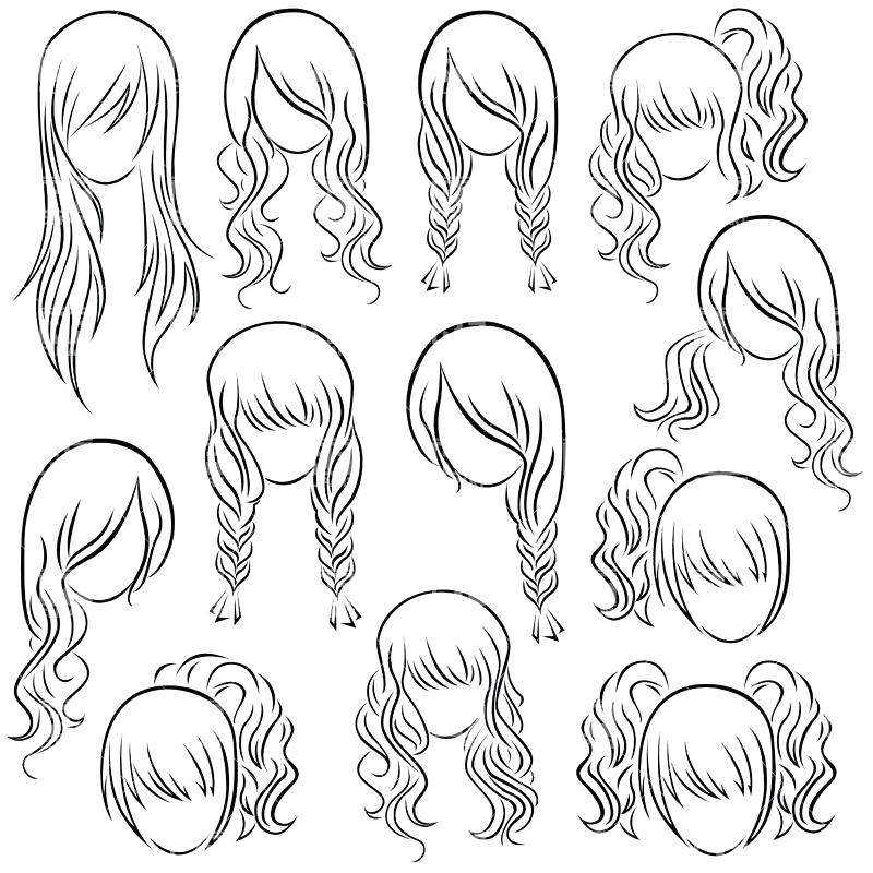 800x800 Hairstyle Coloring Pages With Long Hair Coloring Page Hairstyle