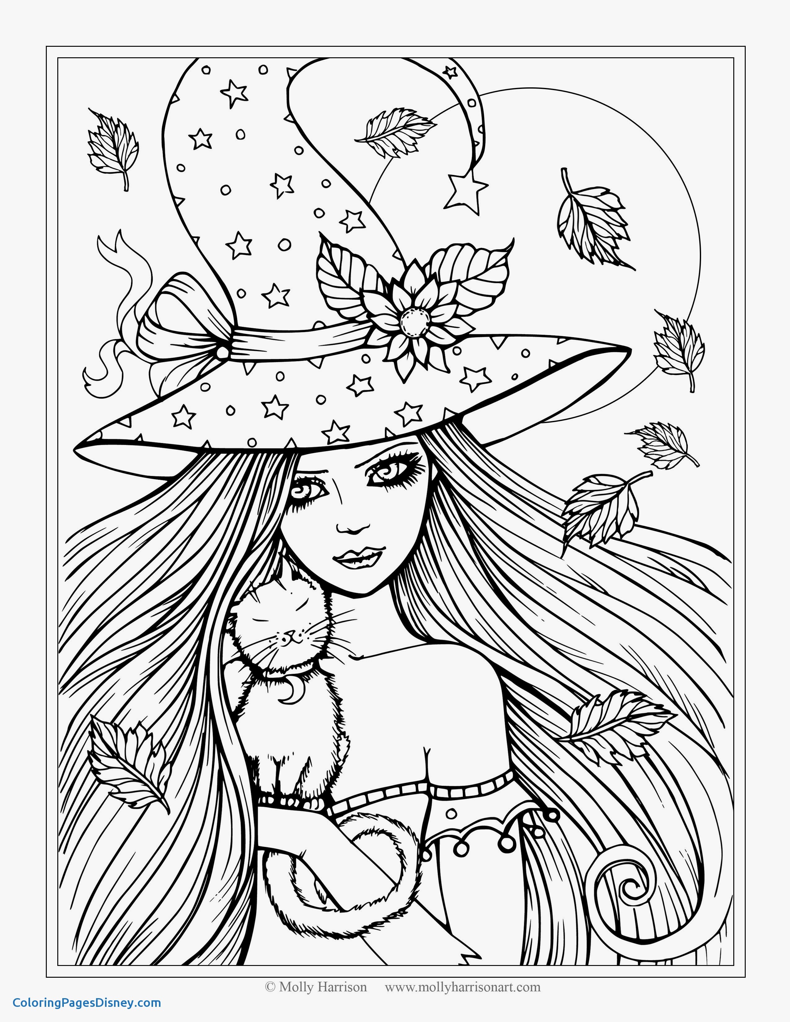 2550x3300 Pin Up Girls Coloring Pages Elegant Free Witch And Cat Coloring