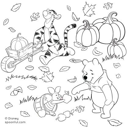 420x420 Winnie The Pooh And Friends Fall Coloring Page Halloween
