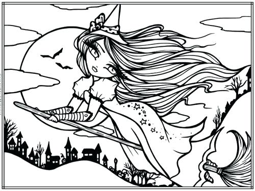 500x375 Halloween Coloring Pages Girls Livingtowin.club