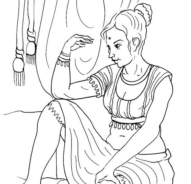 620x600 Girl Indian Coloring Pages Indian Girl Free Coloring Book Mandala
