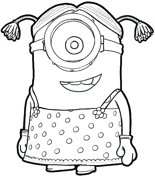 535x611 How To Draw Stuart The Minion Dressed As A Girl From Despicable Me