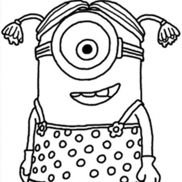 600x600 Little Girl Coloring Pages Little Girl The Minion Coloring Pages