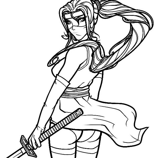 595x600 Girl Ninja Coloring Pages Ninja Coloring Pages Ninja Girl