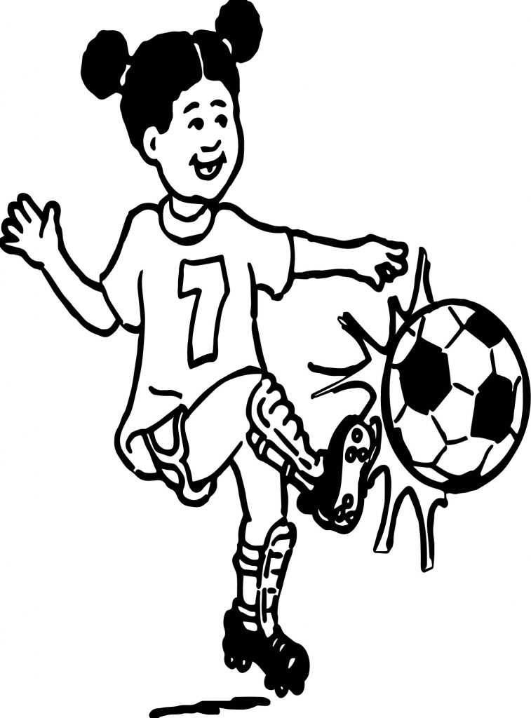 757x1024 Girl Playing Soccer Playing Football Coloring Page Wecoloringpage