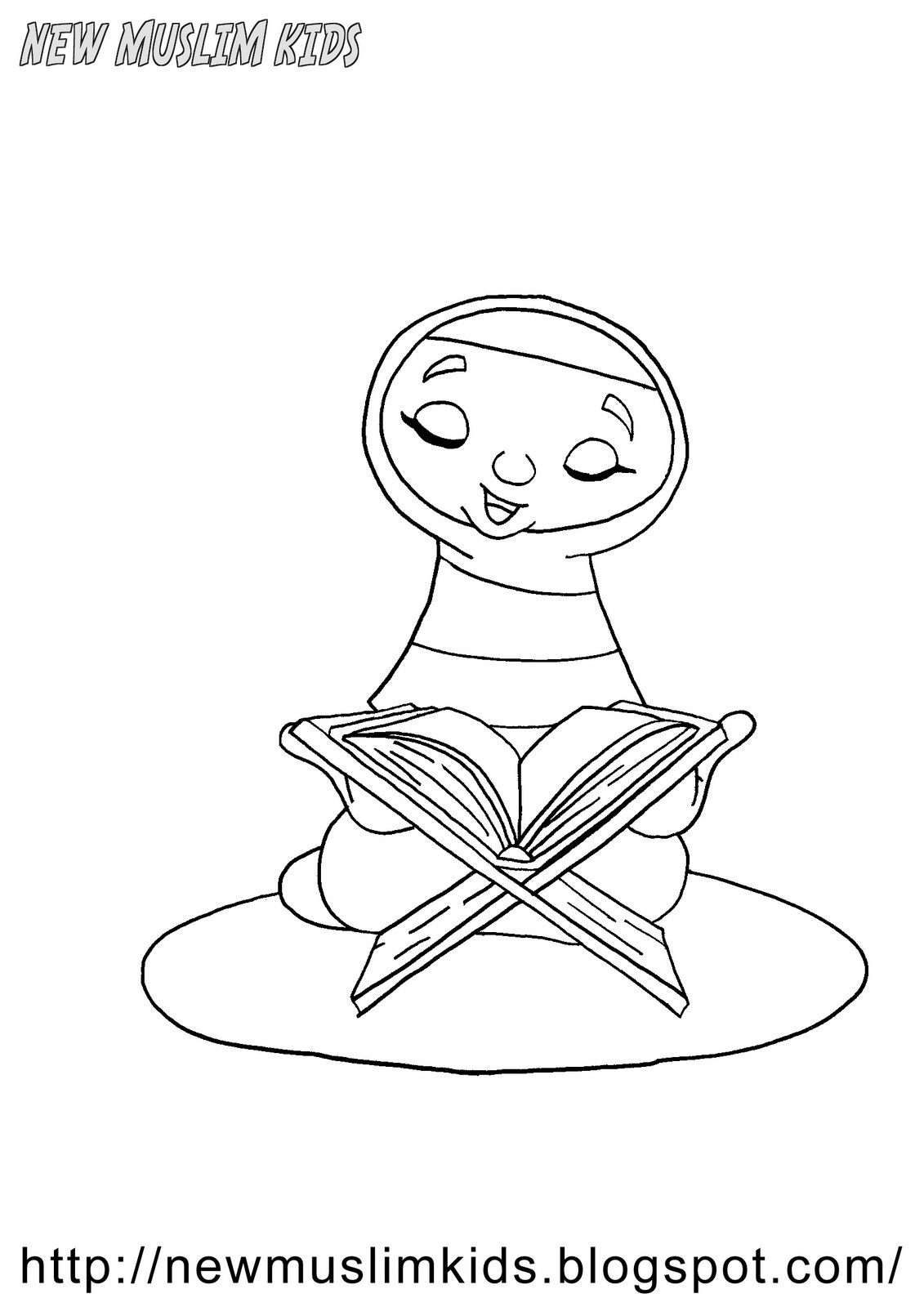1131x1600 Girl Reading Quran Coloring Page Ramadan Activities