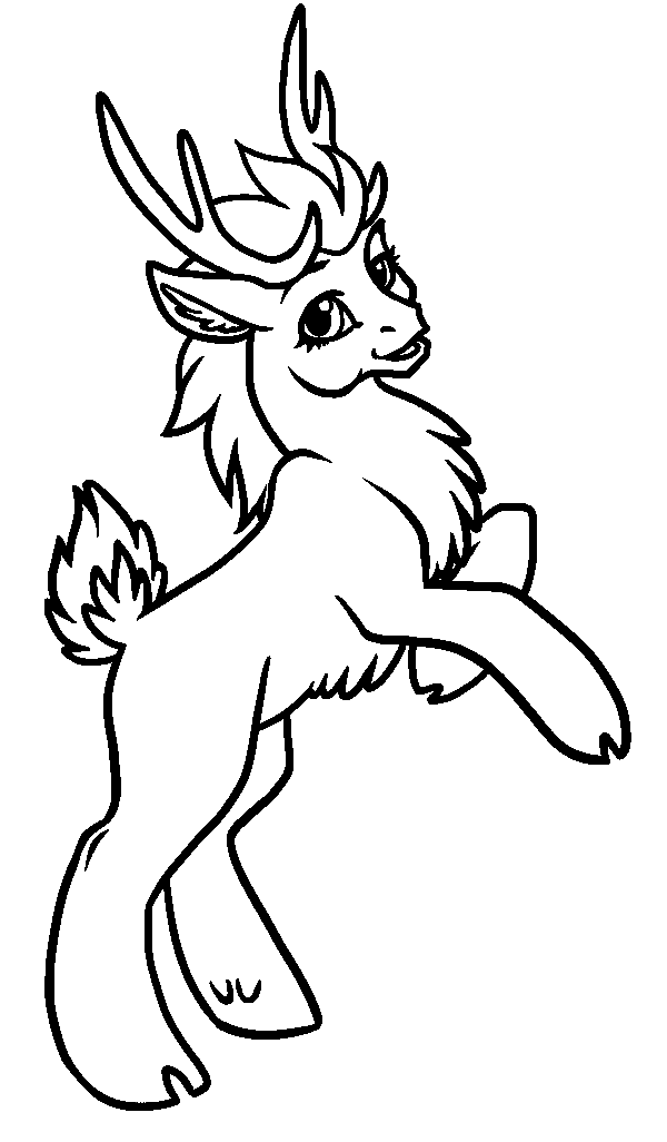 600x1026 How To Draw A Caribou Easy Cute Baby Reindeer Coloring Page