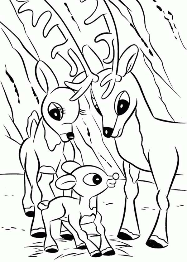 600x840 Parents Of Rudolph The Red Nosed Reindeer Coloring Page Color Luna