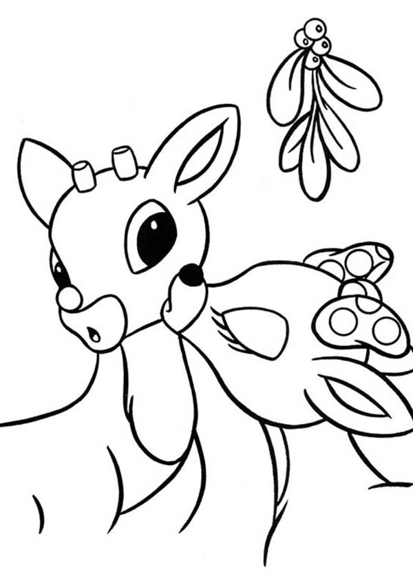 600x840 Clarice Kiss Rudolph The Red Nosed Reindeer Coloring Page Color Luna