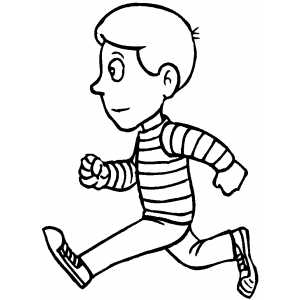 Girl Running Coloring Page