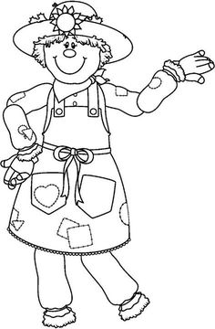 236x360 Girl Scarecrow Drawing