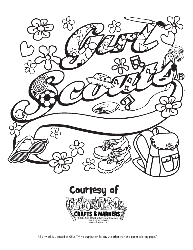 791x1024 Girl Scouts Coloring Pages Collection
