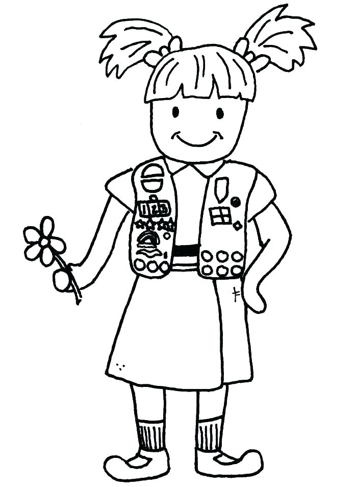 700x954 Free Girl Scout Cookie Coloring Pages Daisy Page Scouts For S