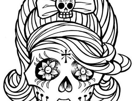 Girl Skull Coloring Pages