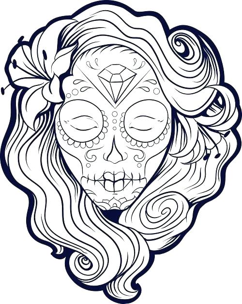 500x626 Skulls Coloring Pages Sugar Skull Coloring Pages Cool Colouring