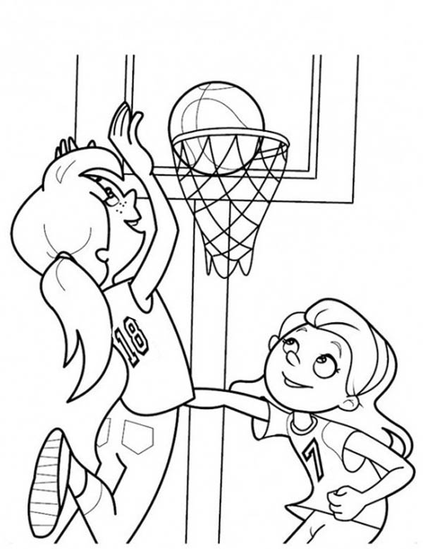 600x777 Basketball Court Coloring Pages