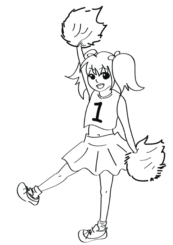595x842 Cheerleader Girl Coloring Pages Ready To Print