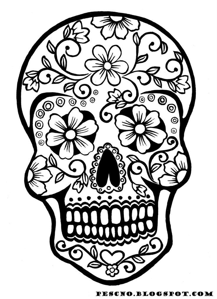 736x1012 Sugar Skull Coloring Pages Printable Free Girl Skull Coloring