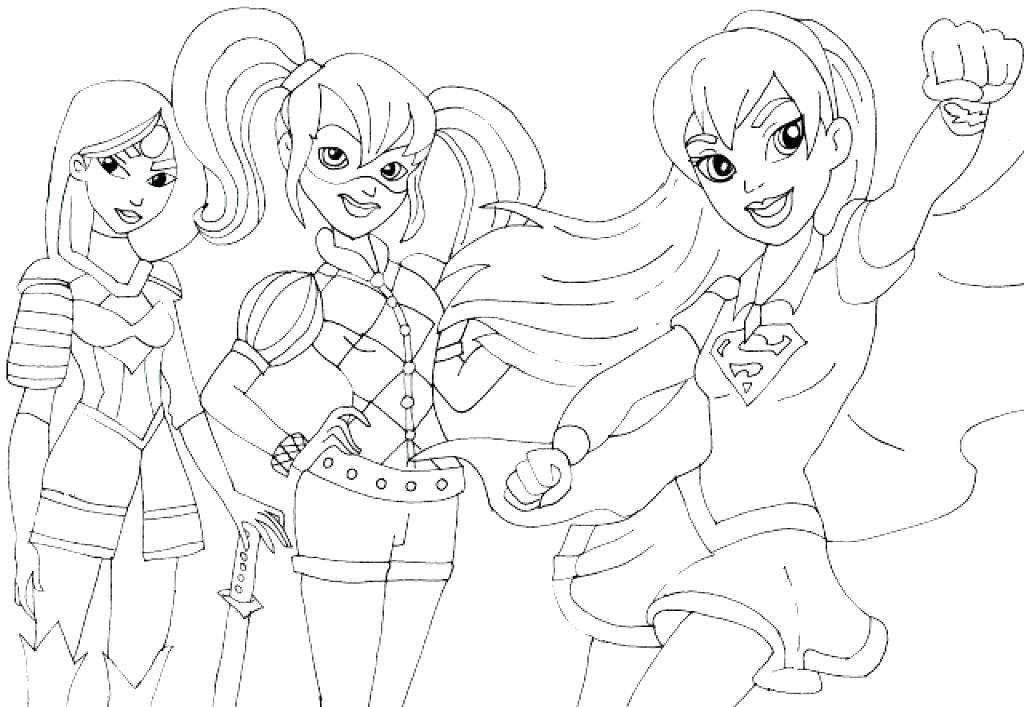 1024x707 Girl Superhero Coloring Pages Free Printable Super Hero High Dc