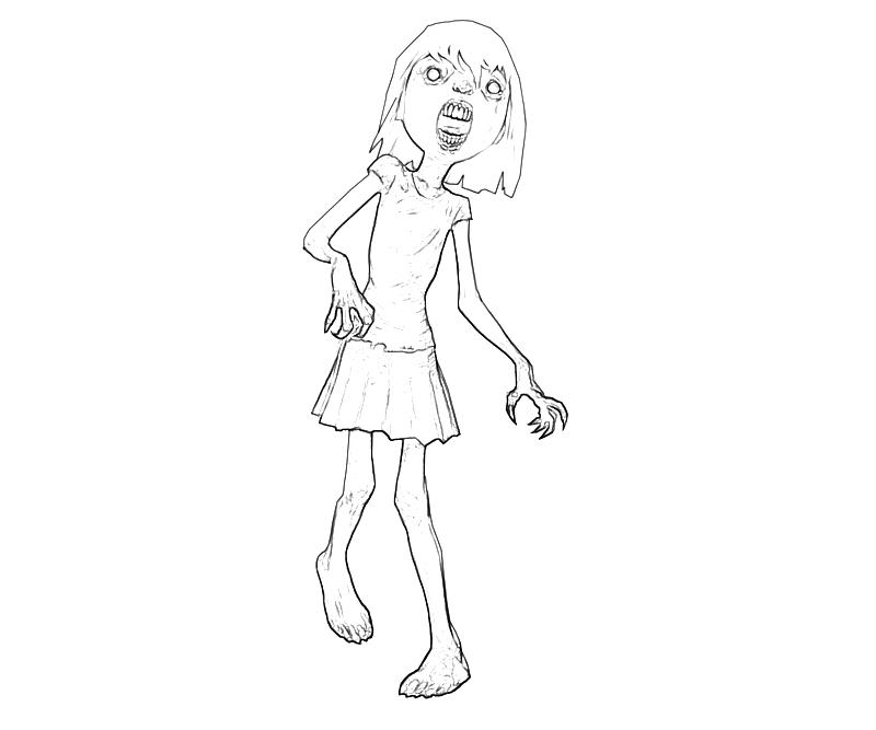 Girl Zombie Coloring Pages