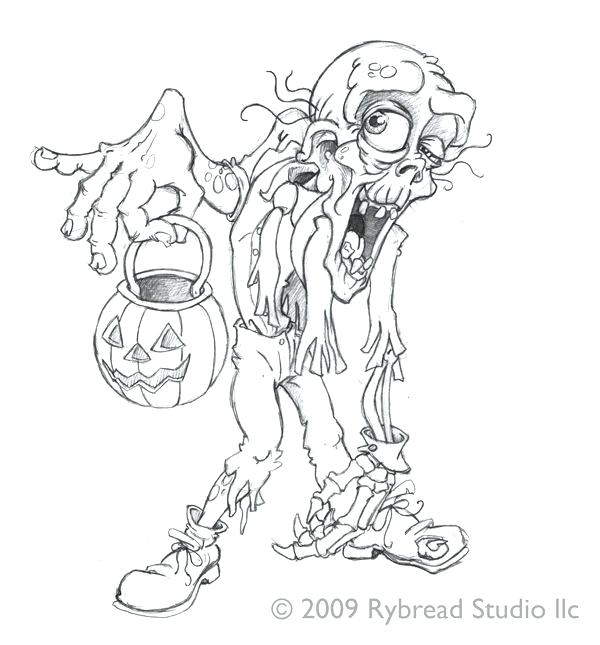 600x645 Zombie Coloring Pages