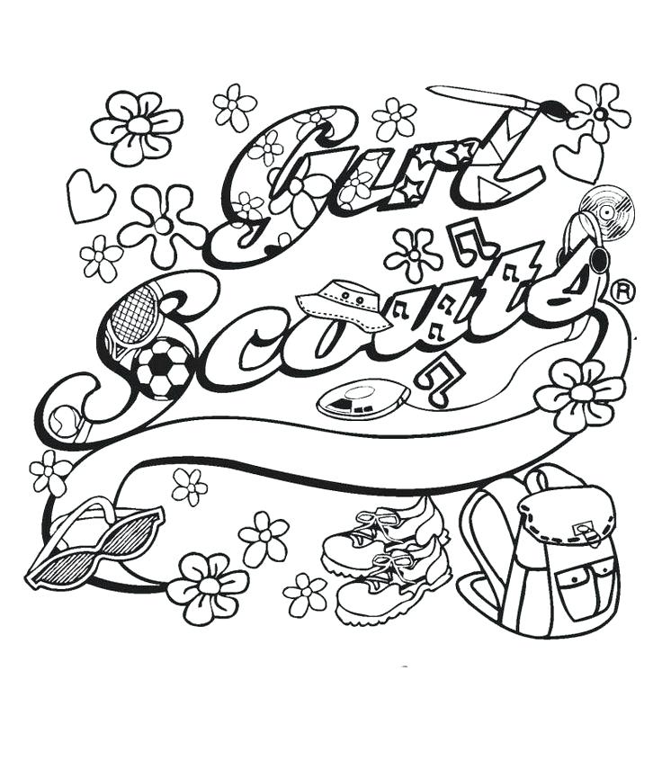 736x865 Printable Girl Scout Cookie Coloring Pages Pin By On Daisies Girls