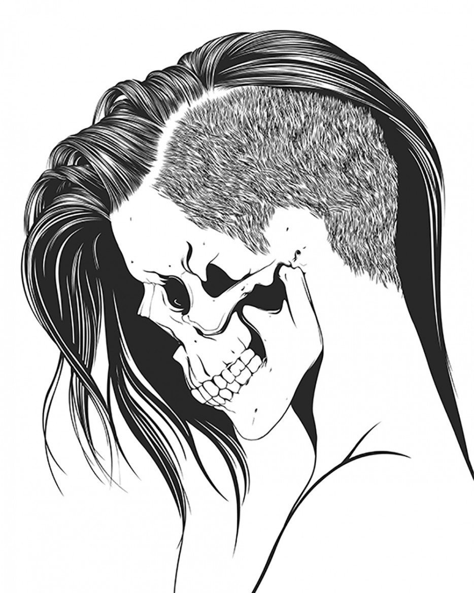 934x1168 Sugar Skull Girl Drawing Color