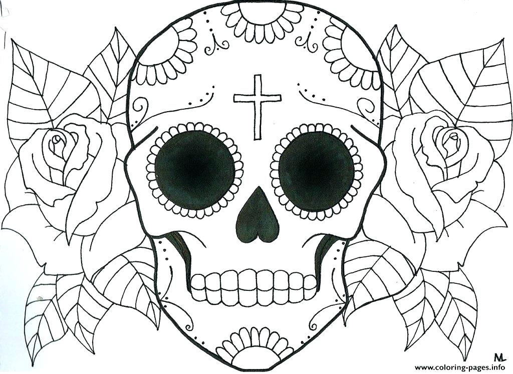 1024x747 Sugar Skull Printable Coloring Pages Skull Printable Coloring