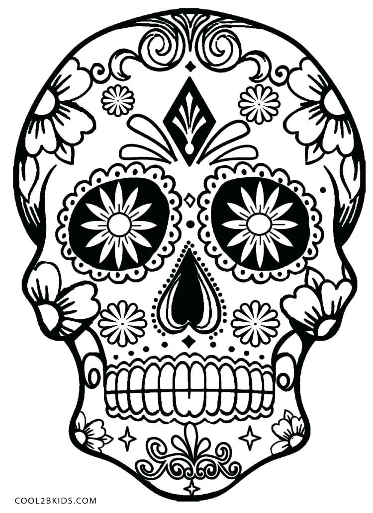 750x1033 Sugar Skulls Coloring Pages Printable Skulls Coloring Pages