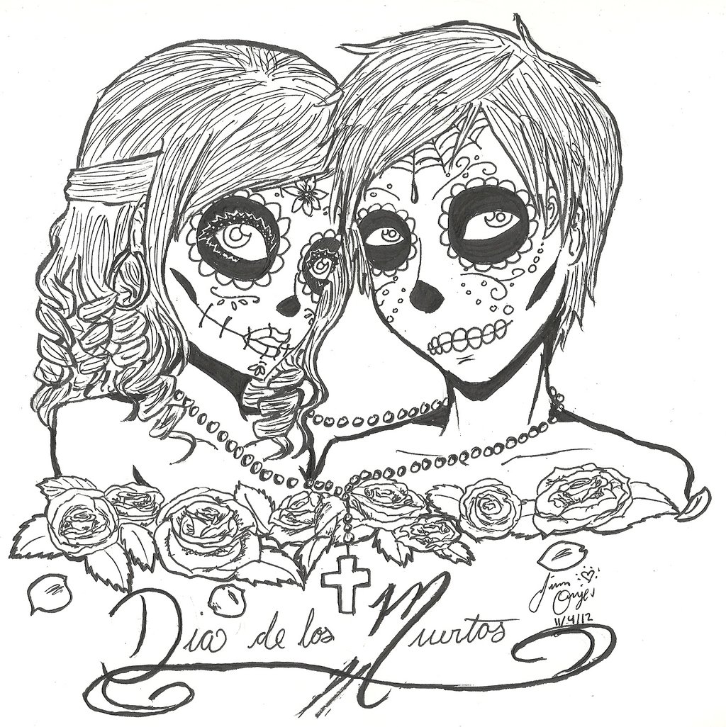 1024x1026 Day Of The Dead Coloring Pages For Adults