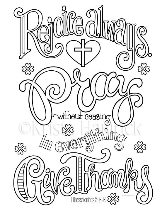 570x713 Rejoice Pray Give Thanks Coloring Page In Two Sizes 8.5x11