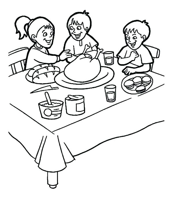 600x692 Food Coloring For Kids Breakfast Coloring Page Breakfast Three