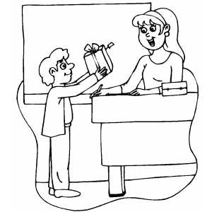300x300 Boy Giving Teacher Gift Coloring Page
