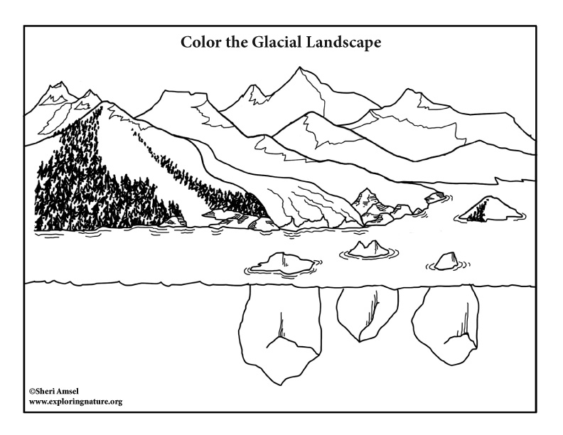 792x612 Glacier Coloring Page