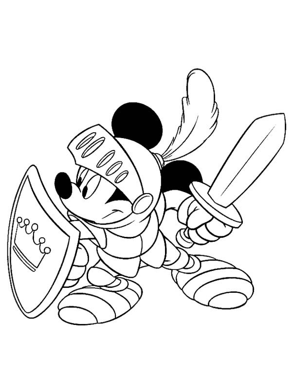 600x771 Mickey Mouse The Gladiator Coloring Page Color Luna