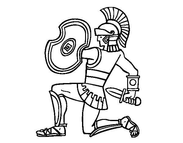 600x470 Soldier Crouching Coloring Page