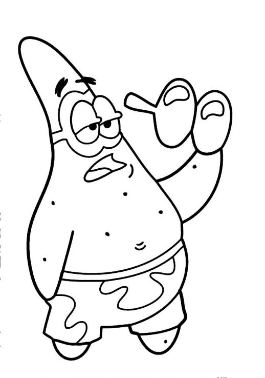518x737 Patrick Feels So Tired To Wear Glasses Spongebob Coloring Pages