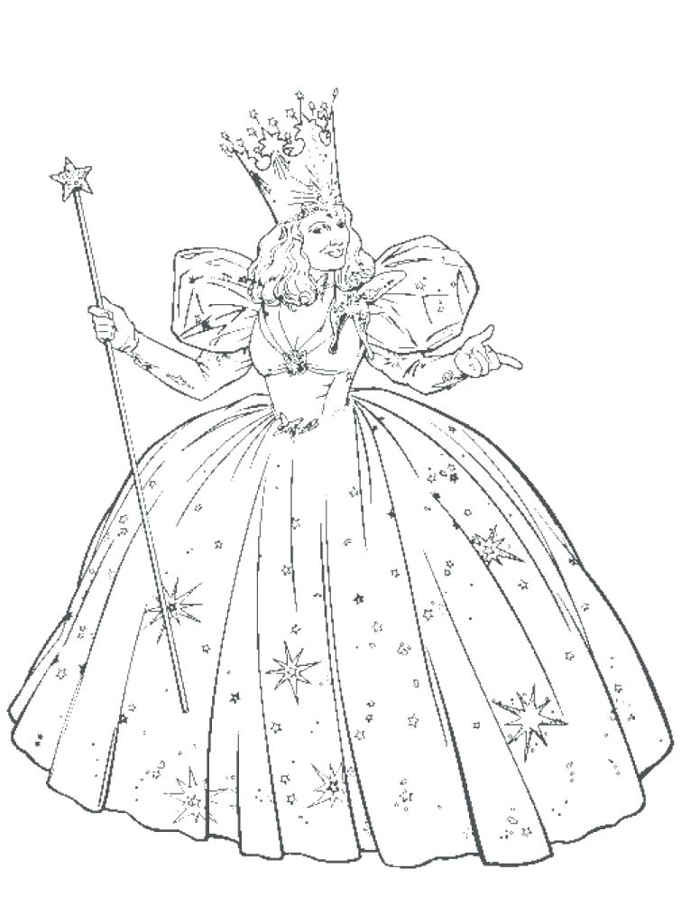 755x1024 Simple Ideas Wizard Of Oz Coloring Pages Glinda The Good Witch