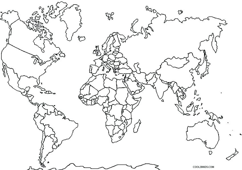 849x598 Map Of The World Coloring Page Murs