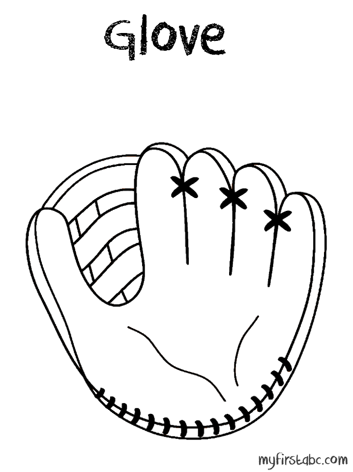 718x958 Baseball Glove Coloring Pages