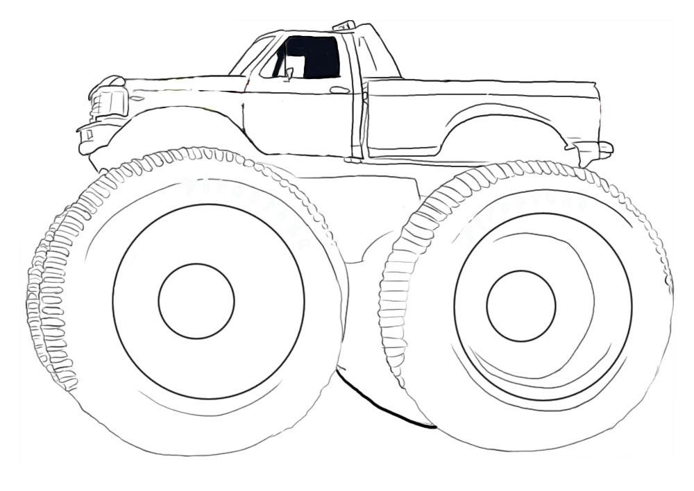 1000x708 Monster Truck Coloring Pages For Kids