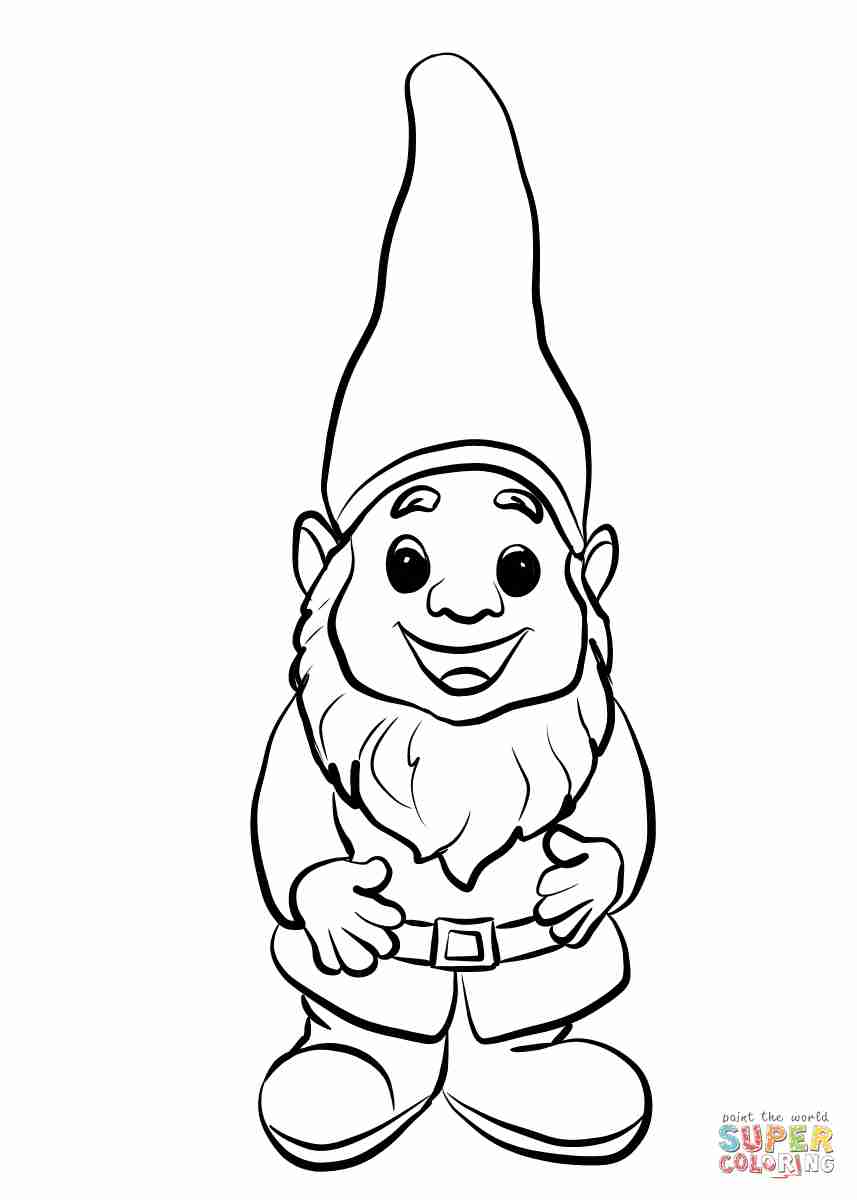 857x1200 Cute Gnome Coloring Page Free Printable Pages Stunning Olegratiy