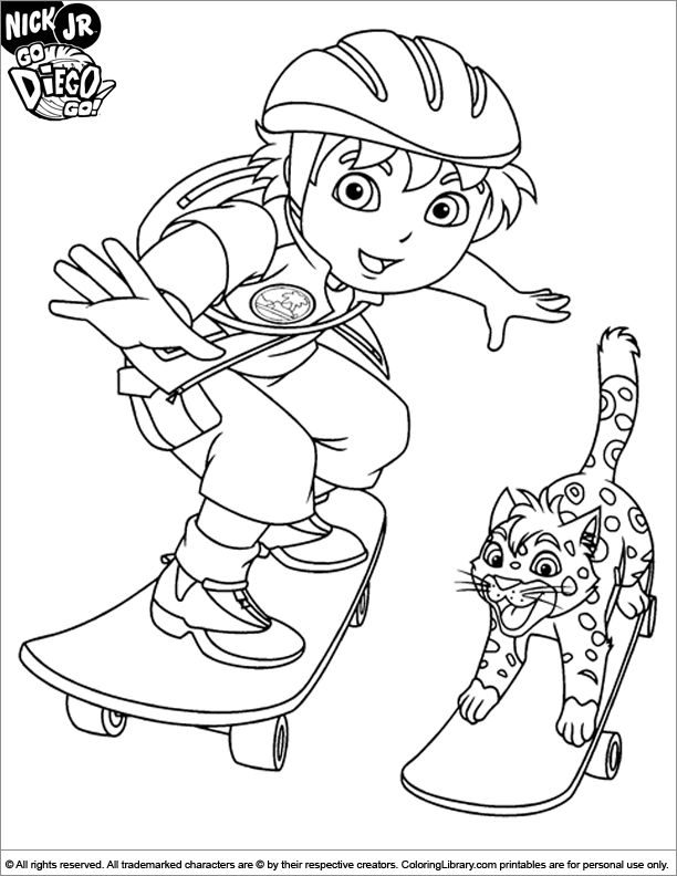 612x792 Go Diego Go Coloring Page Color Pages And More For Kids 1