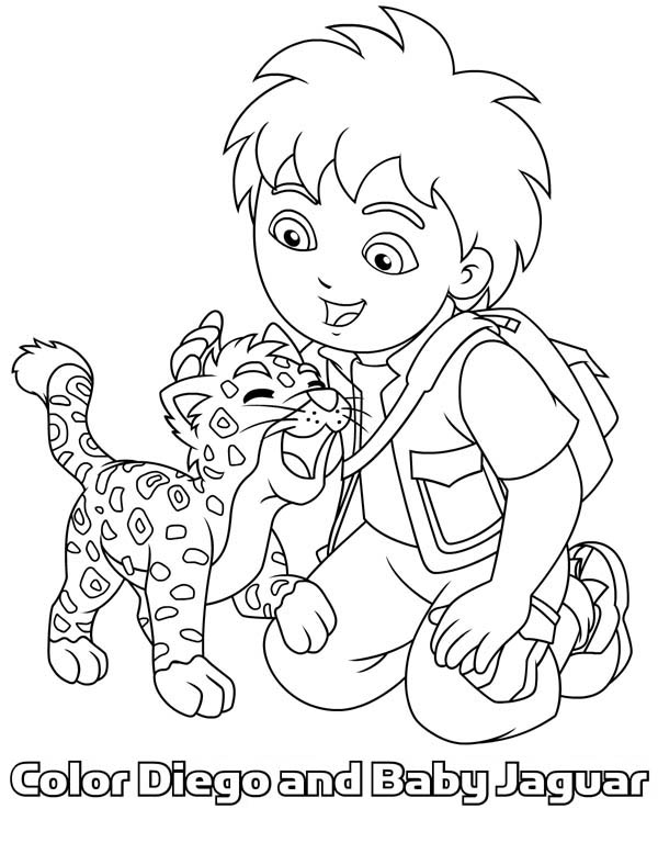 600x788 Baby Jaguar Love Diego In Go Diego Go Coloring Page